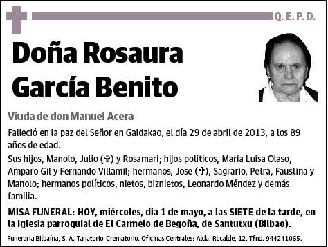 GARCIA BENITO,ROSAURA