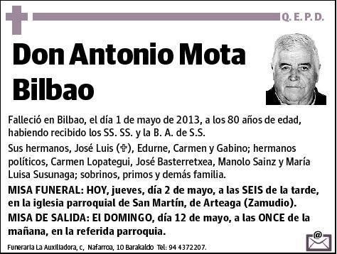 MOTA BILBAO,ANTONIO