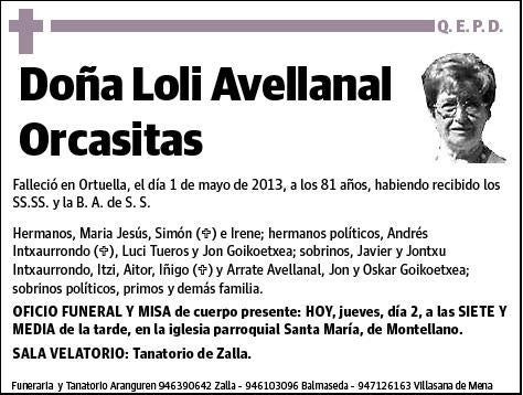 AVELLANAL ORCASITAS,LOLI