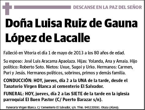 RUIZ DE GAUNA LOPEZ DE LACALLE