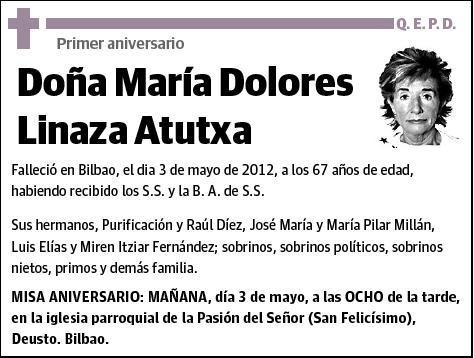 LINAZA ATUTXA,MARIA DOLORES