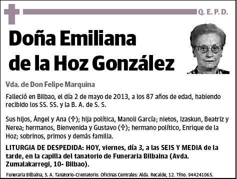 DE LA HOZ GONZALEZ,EMILIANA