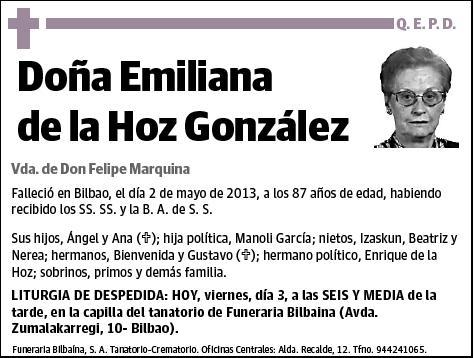 DE LA HOZ GONZALEZ,EMILIANA