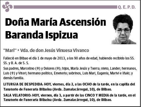 BARANDA ISPIZUA,MARIA ASCENSION