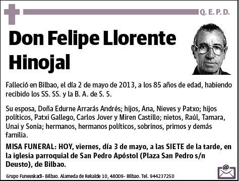 LLORENTE HINOJAL,FELIPE