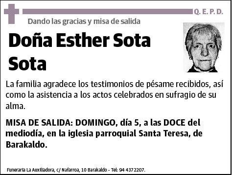 SOTA SOTA,ESTHER