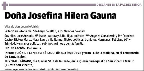 HILERA GAUNA,JOSEFINA