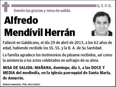 MENDIVIL HERRAN,ALFREDO