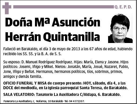 HERRAN QUINTANILLA,Mª ASUNCION