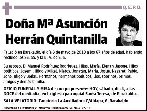 HERRAN QUINTANILLA,Mª ASUNCION