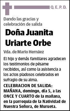 URIARTE ORBE,JUANITA