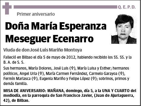 MESEGUER ECENARRO,MARÍA ESPERANZA