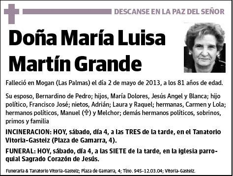 MARTIN GRANDE,MARIA LUISA