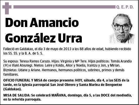 GONZALEZ URRA,AMANCIO