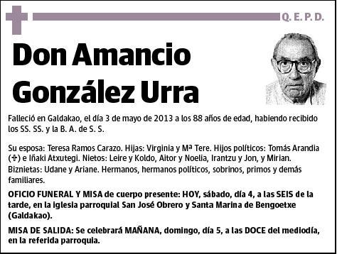 GONZALEZ URRA,AMANCIO