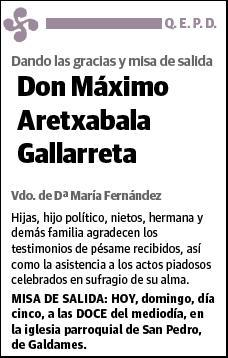 ARETXABALA GALLARRETA,MAXIMO