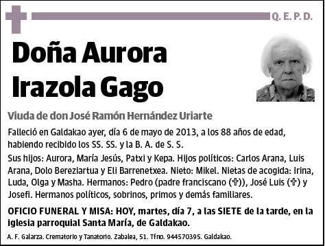 IRAZOLA GAGO,AURORA