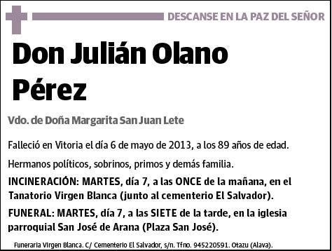 OLANO PEREZ,JULIAN