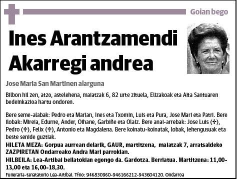 ARANTZAMENDI AKARREGI,INES