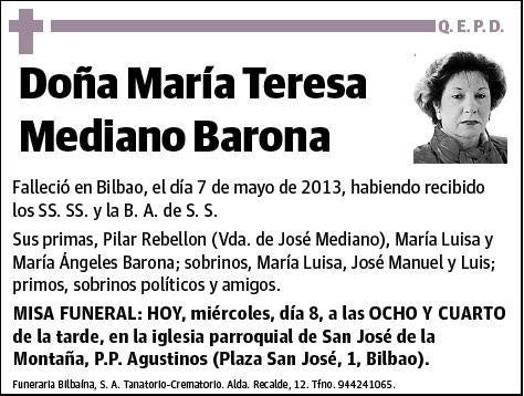 MEDIANO BARONA,MARIA TERESA