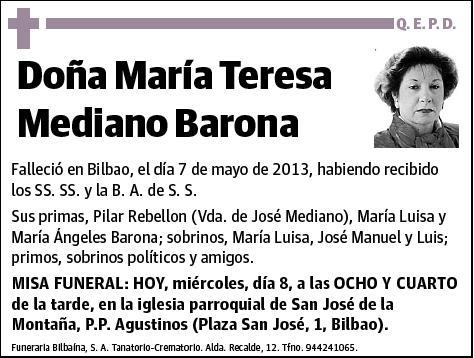 MEDIANO BARONA,MARIA TERESA