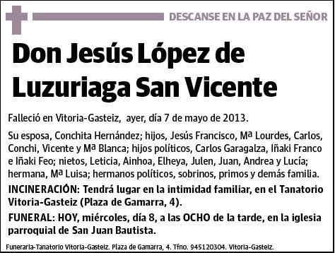 LOPEZ DE LUZURIAGA SAN VICENTE,JESUS