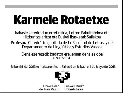 ROTAETXE,KARMELE