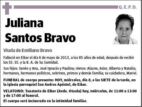 SANTOS BRAVO,JULIANA