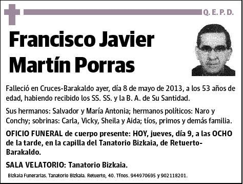 MARTIN PORRAS,FRANCISCO JAVIER