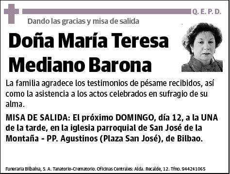 MEDIANO BARONA,MARIA TERESA