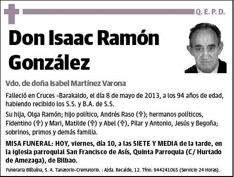 RAMON GONZALEZ,ISAAC