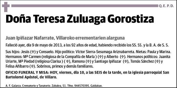 ZULUAGA GOROSTIZA,TERESA