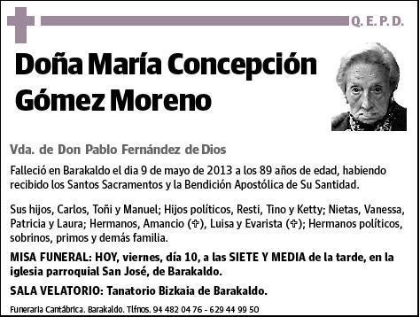 GOMEZ MORENO,MARIA CONCEPCION