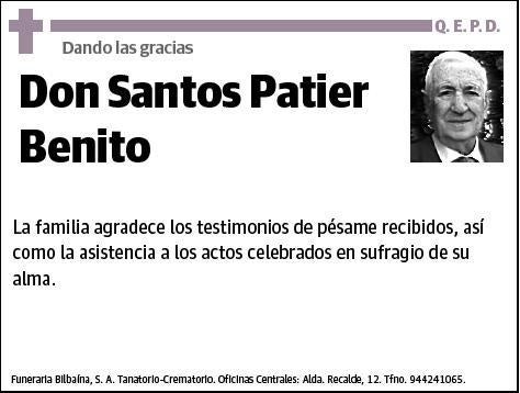 PATIER BENITO,SANTOS