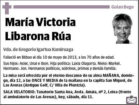 LIBARONA RUA,MARIA VICTORIA