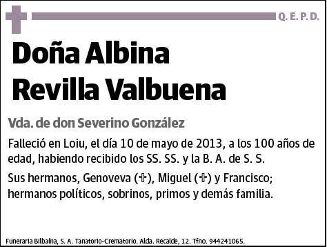 REVILLA VALBUENA,ALBINA