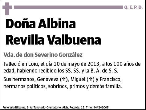 REVILLA VALBUENA,ALBINA