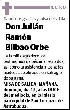 BILBAO ORBE,DON JULIAN RAMON