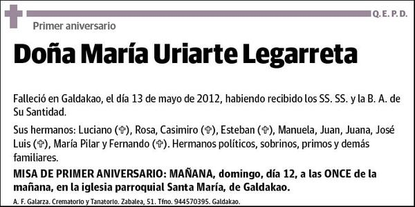 URIARTE LEGARRETA,MARIA