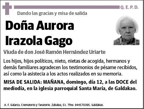 IRAZOLA GAGO,AURORA