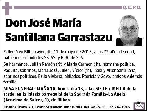 SANTILLANA GARRASTAZU,JOSE MARIA