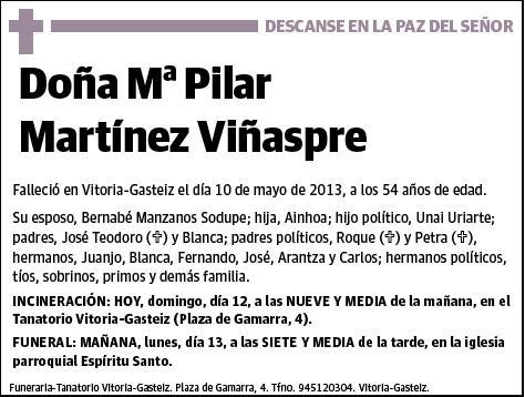 MARTINEZ VIÑASPRE,Mª PILAR