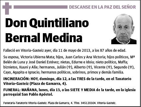 BERNAL MEDINA,QUINTILIANO