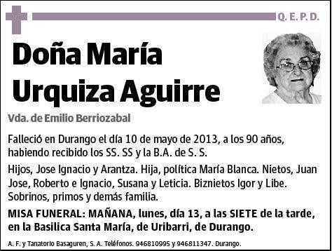 URQUIZA AGUIRRE,MARIA