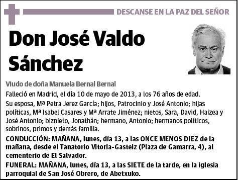 VALDO SANCHEZ,JOSE