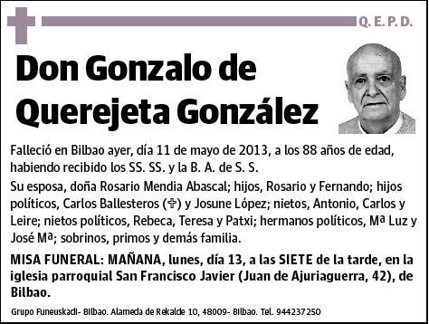 DE QUEREJETA GONZALEZ,GONZALO