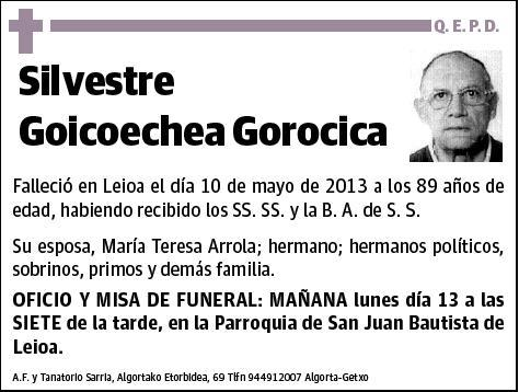 GOICOECHEA GOROCICA,SILVESTRE