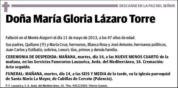 LAZARO TORRE,MARIA GLORIA