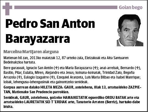 SAN ANTON BARAYAZARRA,PEDRO