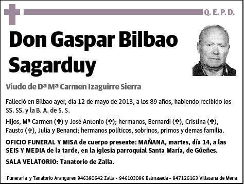 BILBAO SAGARDUY,GASPAR